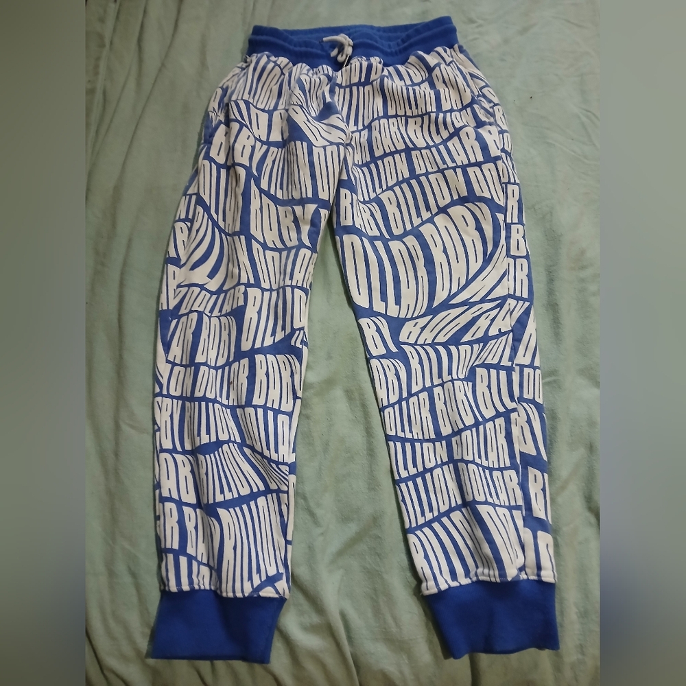 Blue and White Unisex Joggers. Billion‎ DOLLAR BABY. SZ.M